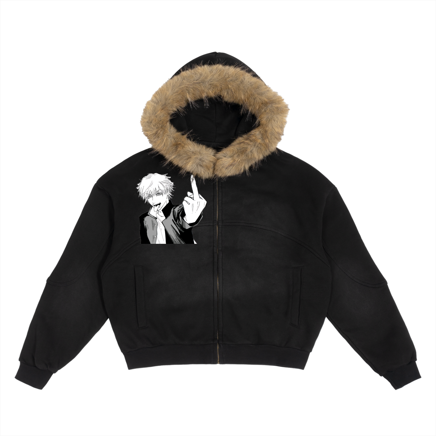 ChainSaw Meme Hoodie [Fur Zip-Up]