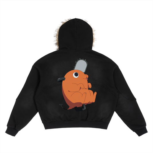 ChainSaw Meme Hoodie [Fur Zip-Up]